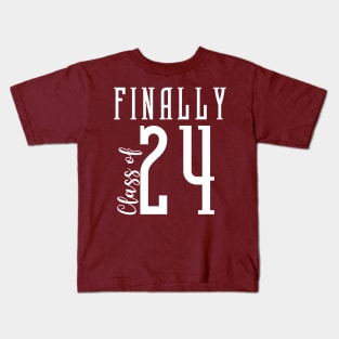 FINALLY Class of 2024 High School Senior Year Seniors Grad Kids T-Shirt